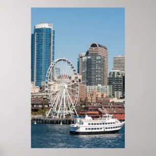 Póster EUA, Wa, Seattle. Barco de Cruzeiro Argosy Harbor