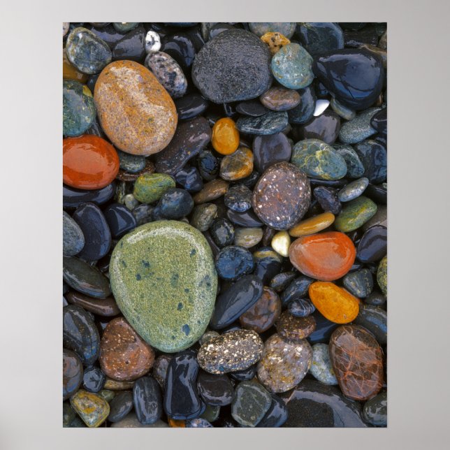 Póster EUA, Washington, Lopez Island, Praia Agate (Frente)