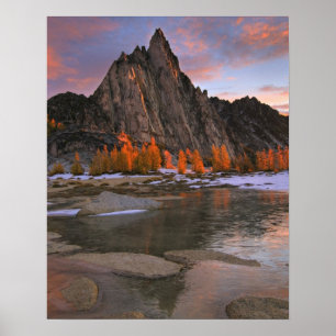 Poster EUA, Washington, Montanhas Cascade.  Pico Prusik