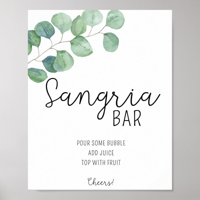 Poster Eucalipto - cartaz de bar de sangria (Frente)