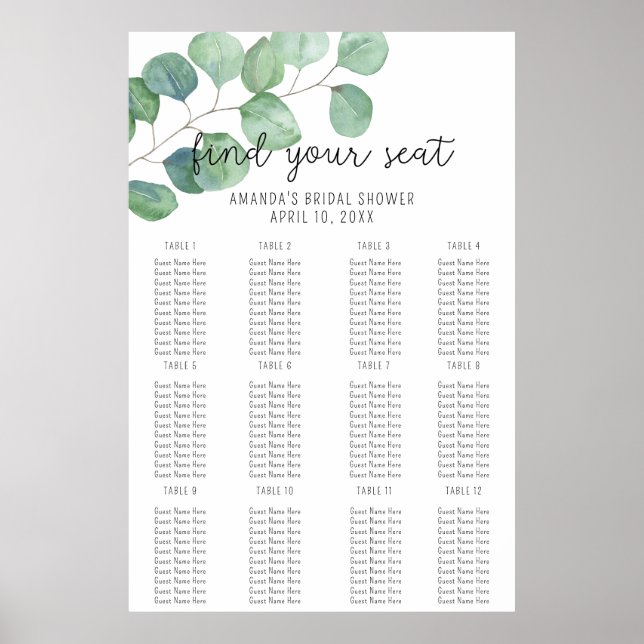 Poster Eucalipto - conselho de espuma do gráfico de assen (Frente)