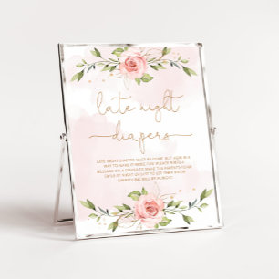 Poster Eucalipto cor-de-rosa-claro fraldas noturnas