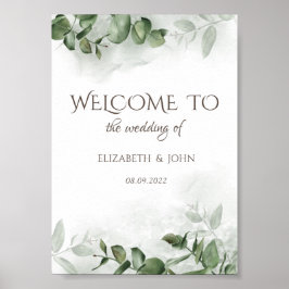 Poster Eucalipto em Aquarela Salve a Data