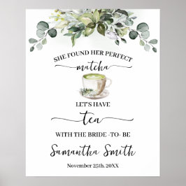 Poster Eucalipto Matcha Vamos Tomar Chá com a Noiva