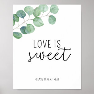Poster Eucalipto - O amor é doce, aproveite um presente p
