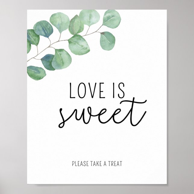 Poster Eucalipto - O amor é doce, aproveite um presente p (Frente)