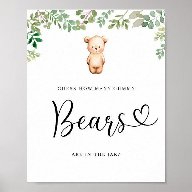Poster Eucalipto pequeno urso adivinhe quantos ursos de g (Frente)