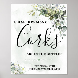 Poster Eucalipto verde succulento quantos cortiços sinal