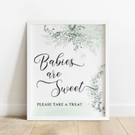 Poster Eucalyptus Botanical Sage Green Babies são doces