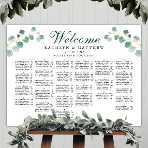 Poster Eucalyptus Casamento Alfabético Elegante