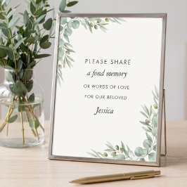 Poster Eucalyptus Celebration of Life Share a Memory