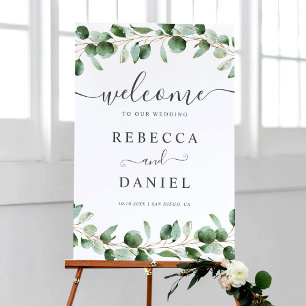Poster Eucalyptus deixa sinal de boas-vindas do casamento
