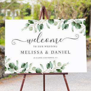 Poster Eucalyptus deixa sinal de boas-vindas do casamento