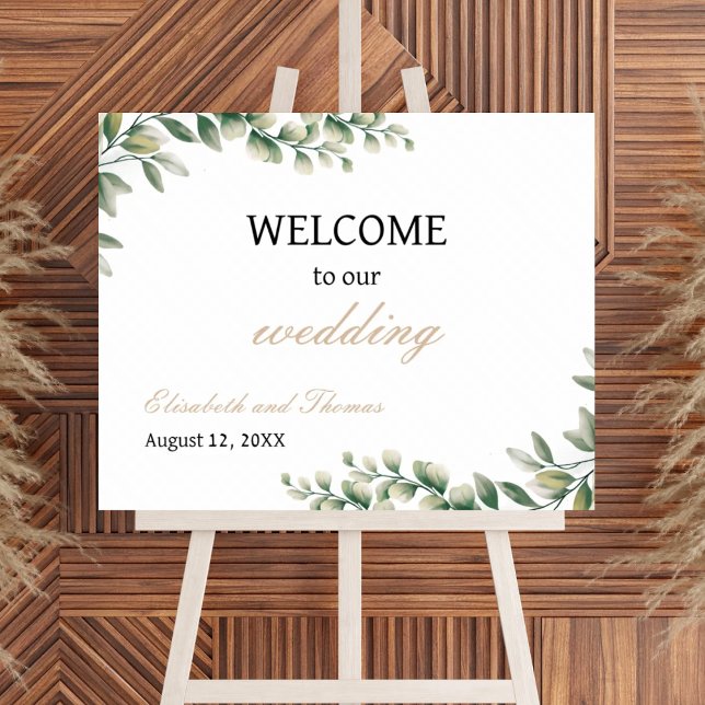 Poster Eucalyptus Deixa Sinal Elegante De Boas-Vindas (Criador carregado)