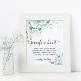 Poster Eucalyptus deixa sinal verde de caça com pacificad