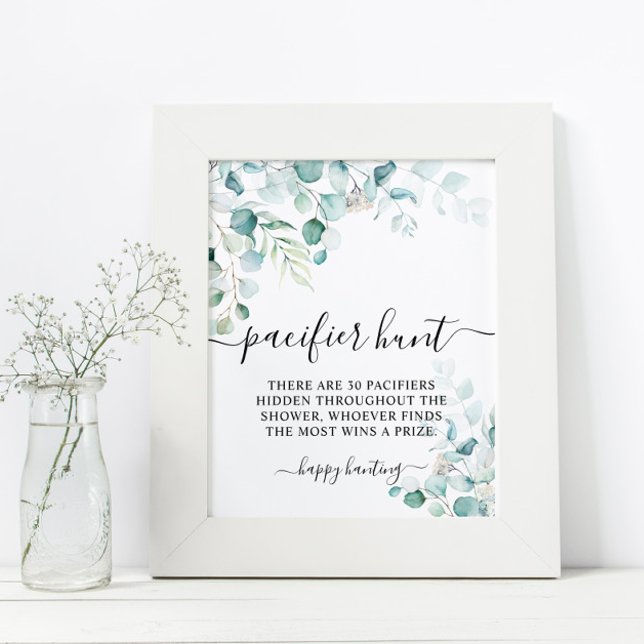 Poster Eucalyptus deixa sinal verde de caça com pacificad (Criador carregado)