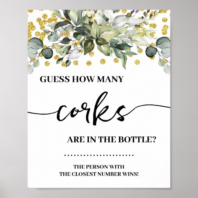 Poster Eucalyptus Dourada Quantos Sinais de Jogo de Chá C (Frente)