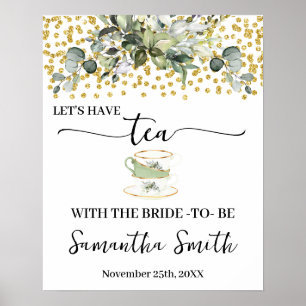 Poster Eucalyptus Dourado tem chá com noivo