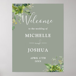 Poster Eucalyptus Floral Sage - Sinal de Boas-vindas