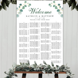 Poster Eucalyptus Greenery Casamento Alfabético