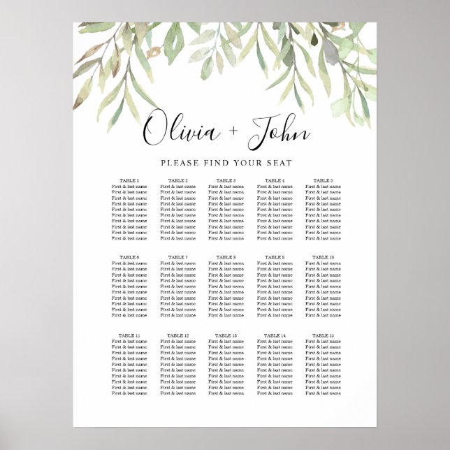 Poster Eucalyptus Greenery Casamento Simples (Frente)