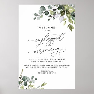 Poster Eucalyptus Greenery Cerimônia de Casamento Desplug