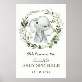 Poster Eucalyptus Greenery Elephant Baby Sprinkle