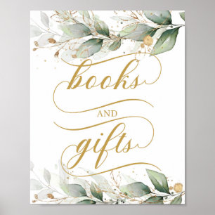 Poster Eucalyptus greenery faux gold books e presságio