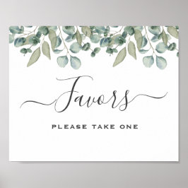 Poster Eucalyptus Greenery Sinal de Favor do Casamento