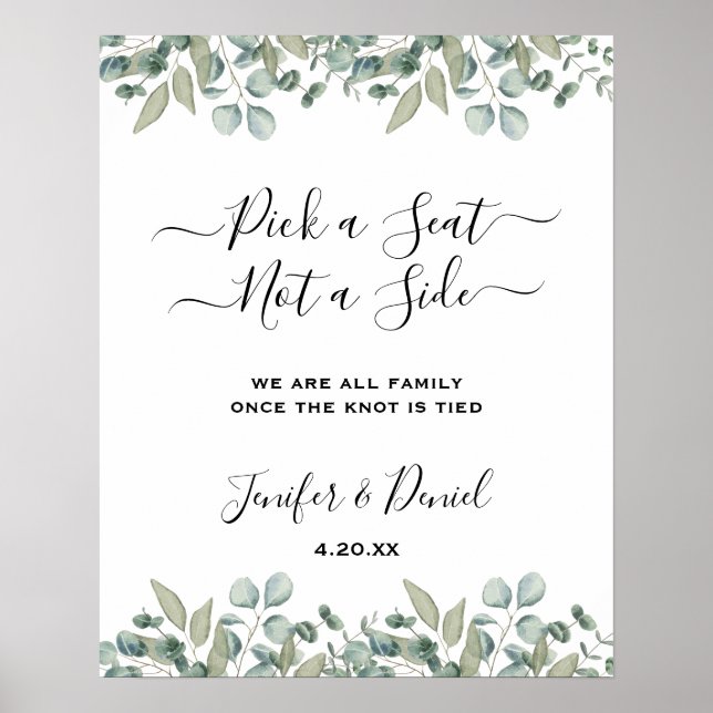 Poster Eucalyptus Greenery Wedding (Frente)