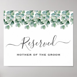 Poster Eucalyptus Greenery  Wedding reserved sign