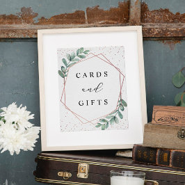 Poster Eucalyptus - Rosa Geométrico Sinal De Casamento De