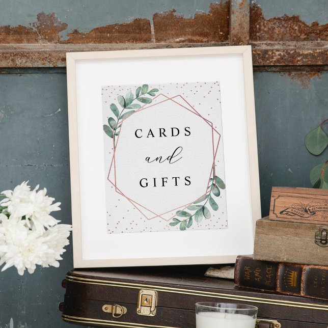 Poster Eucalyptus - Rosa Geométrico Sinal De Casamento De (Criador carregado)