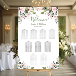 Poster Eucalyptus & Rosas 9 GRÁFICO DE CASAMENTO Mesa