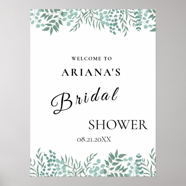 Poster Eucalyptus - Sinal de Casamento Verde Russo (Frente)