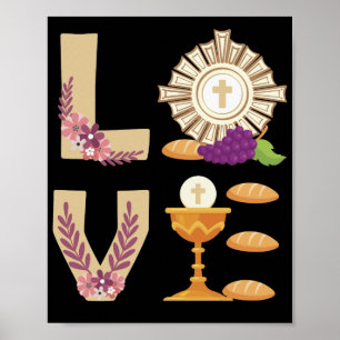 Poster Eucharis Católico 1rua Comunhão Sagrado para Menin