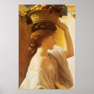 Póster Eucharis - Rapariga com uma Cesta de Frutas de Lei