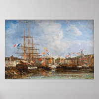 Eugene Boudin - Festival no Porto de Honfleur