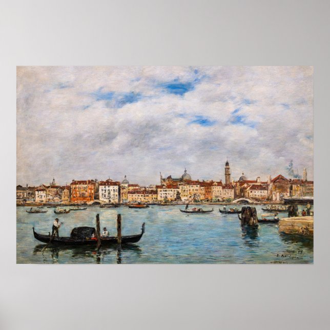 Poster Eugene Boudin - Veneza, Riva degli Schiavoni (Frente)