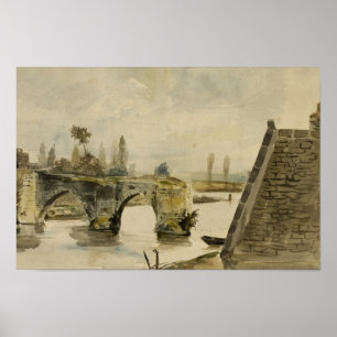 Poster Eugene Delacroix - A Antiga Ponte em Nantes