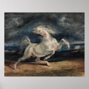 Póster Eugene Delacroix - Cavalo Assustado por Raios