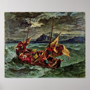 Poster Eugene Delacroix - Cristo no Mar da Galileia
