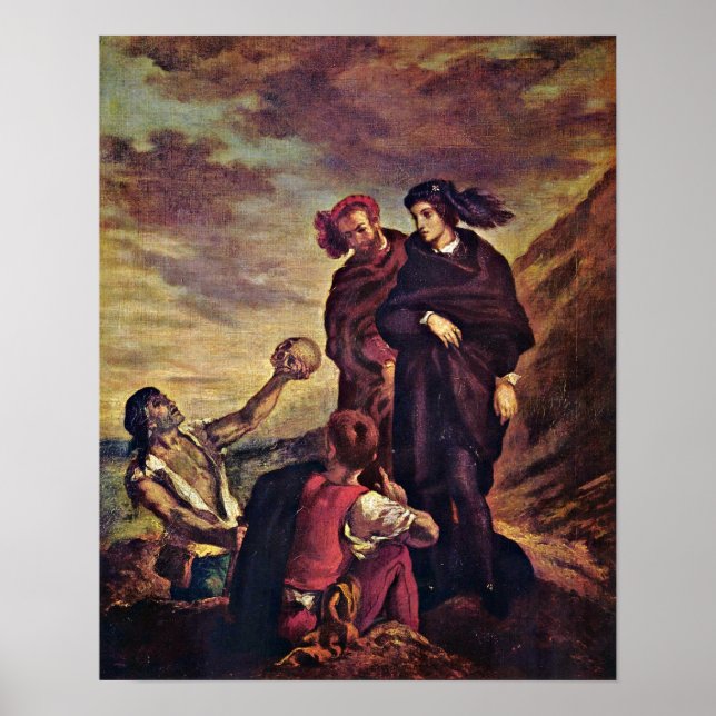 Poster Eugene Delacroix - Hamlet e Horatio (Frente)