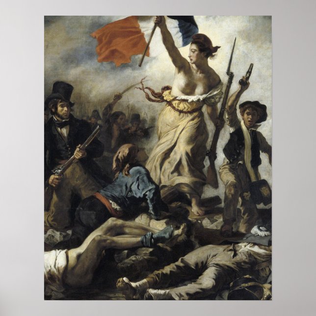 Poster Eugene Delacroix - Liberdade, Liderando as Pessoas (Frente)