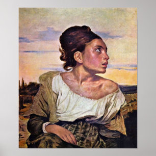 Póster Eugene Delacroix - Orphan child in the cemetery