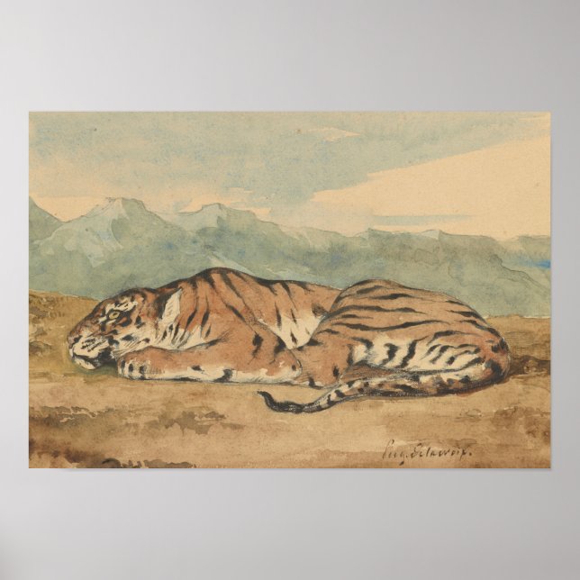 Poster Eugene Delacroix - Royal Tiger (Frente)