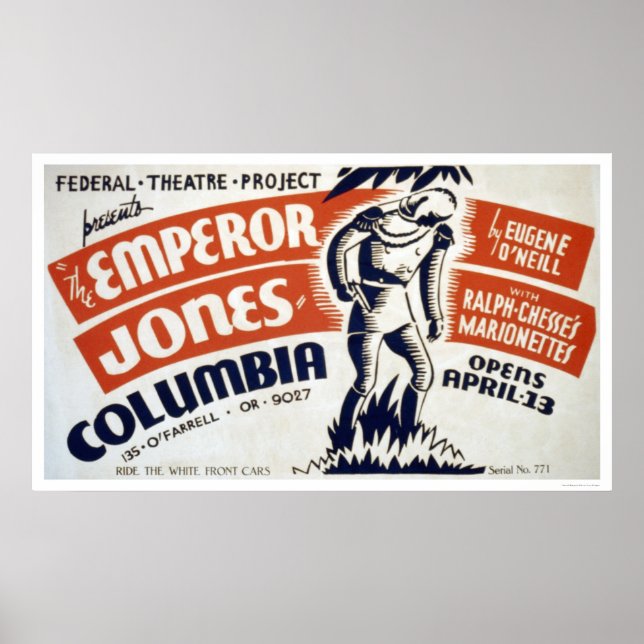 Póster Eugene ONeill Imperador 1937 WPA (Frente)