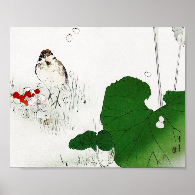 Poster Euroasiana Tree Sparrow, Watanabe Seitei (Frente)