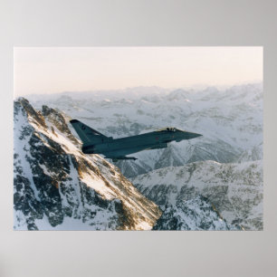 Póster Eurofighter entre montanhas