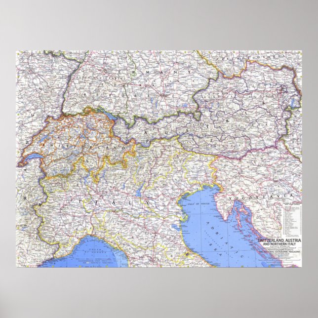 Poster "Europa: 1965/heute - Karte der Alpenländer ... (Frente)